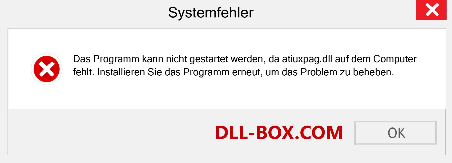 atiuxpag.dll-Datei fehlt?. Download für Windows 7, 8, 10 - Fix atiuxpag dll Missing Error unter Windows, Fotos, Bildern