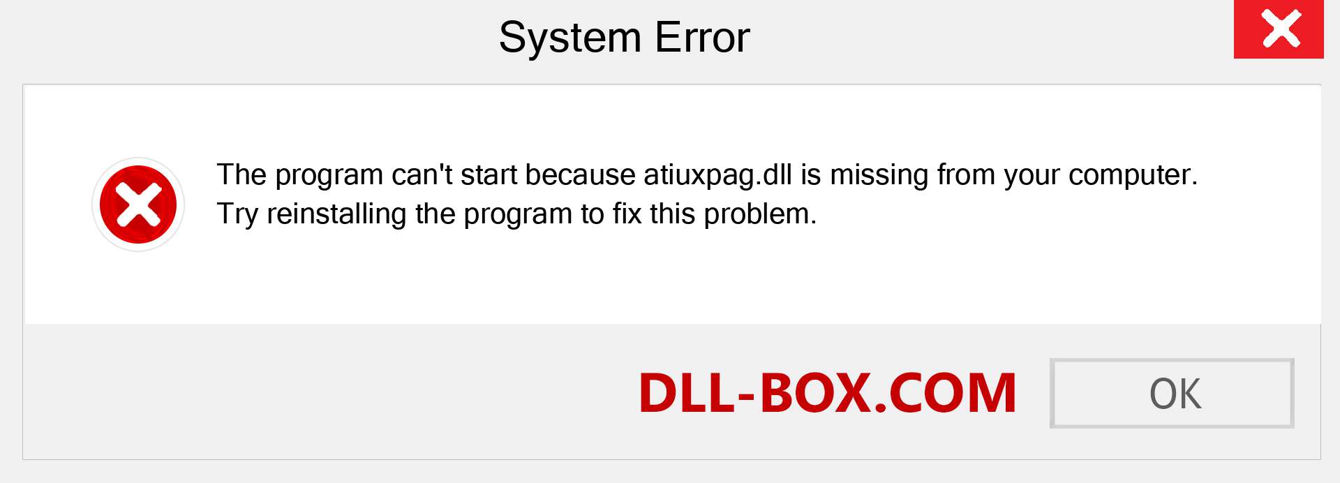  atiuxpag.dll file is missing?. Download for Windows 7, 8, 10 - Fix  atiuxpag dll Missing Error on Windows, photos, images