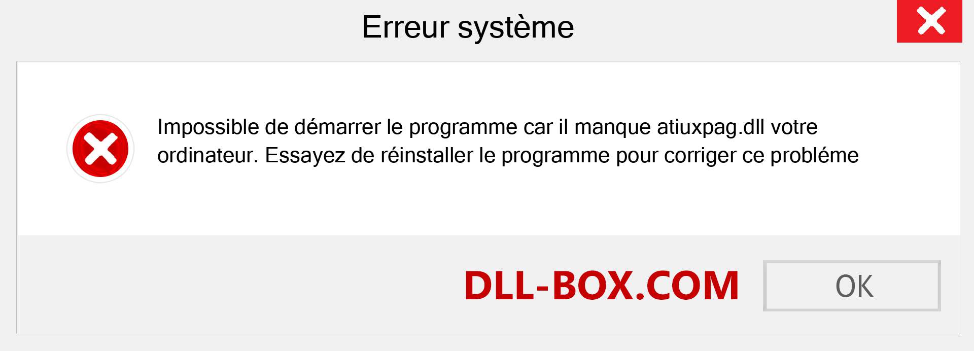 Le fichier atiuxpag.dll est manquant ?. Télécharger pour Windows 7, 8, 10 - Correction de l'erreur manquante atiuxpag dll sur Windows, photos, images