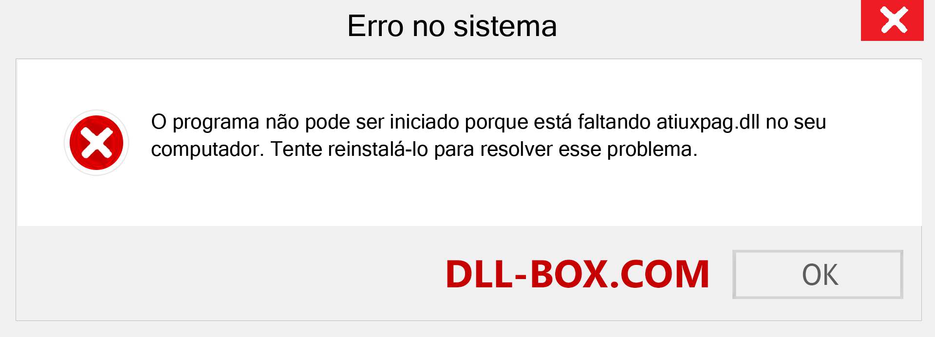 Arquivo atiuxpag.dll ausente ?. Download para Windows 7, 8, 10 - Correção de erro ausente atiuxpag dll no Windows, fotos, imagens